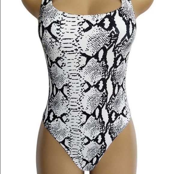 NWOT Snake print one piece swimsuit - Picture 2 of 5